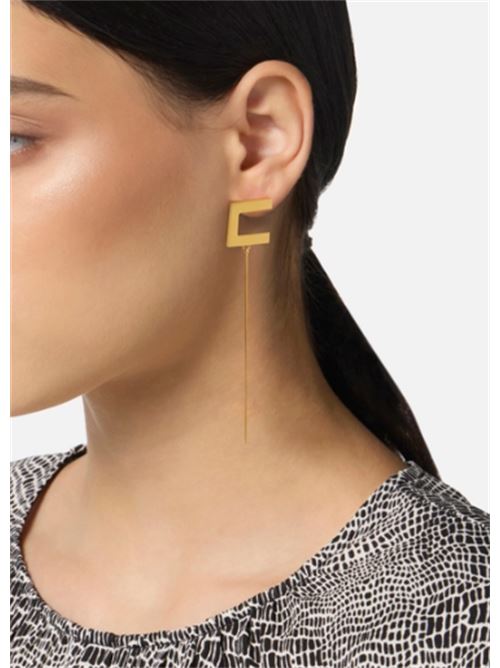 ORECCHINI CON LOGO E BARRETTA ELISABETTA FRANCHI | OR12M56E2U95 Oro Giallo
